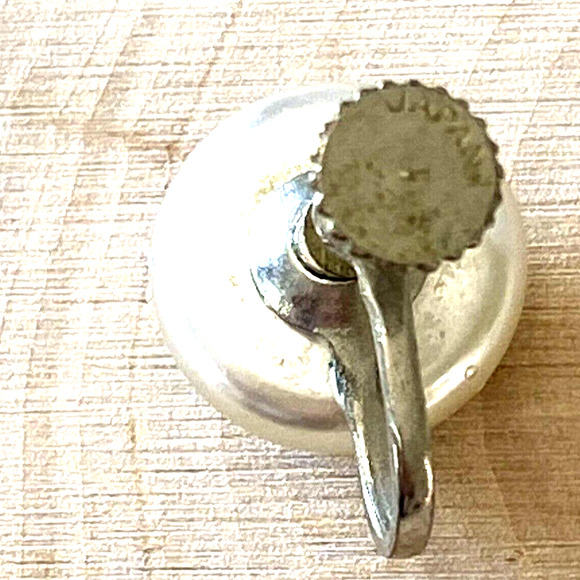 Vintage Small faux pearl Silver Button Clip On Earrings Screw Back Japan - Picture 3 of 9